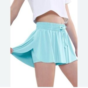 btween Light Blue & Black Athletic Girls Skorts with Pockets Set Of 2 Size 10